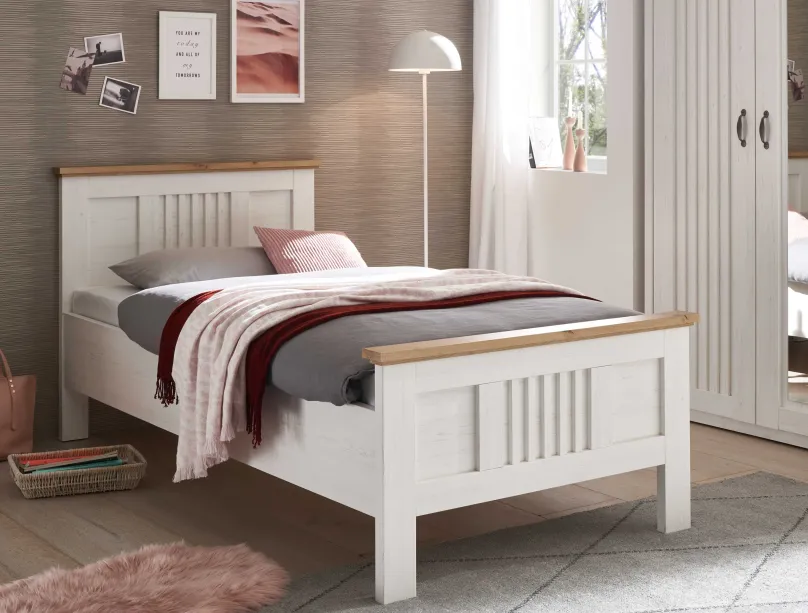 New Trient Bett Landhausstil 100x200 Klassisches Bettgestell