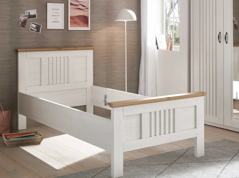 New Trient Bett Landhausstil 100x200 Klassisches Bettgestell