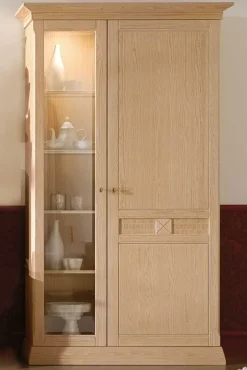 Hot Vienna Wohnzimmerschrank mit Vitrine Pinie massiv in 4 Farben Vitrinen|Vitrinenschränke