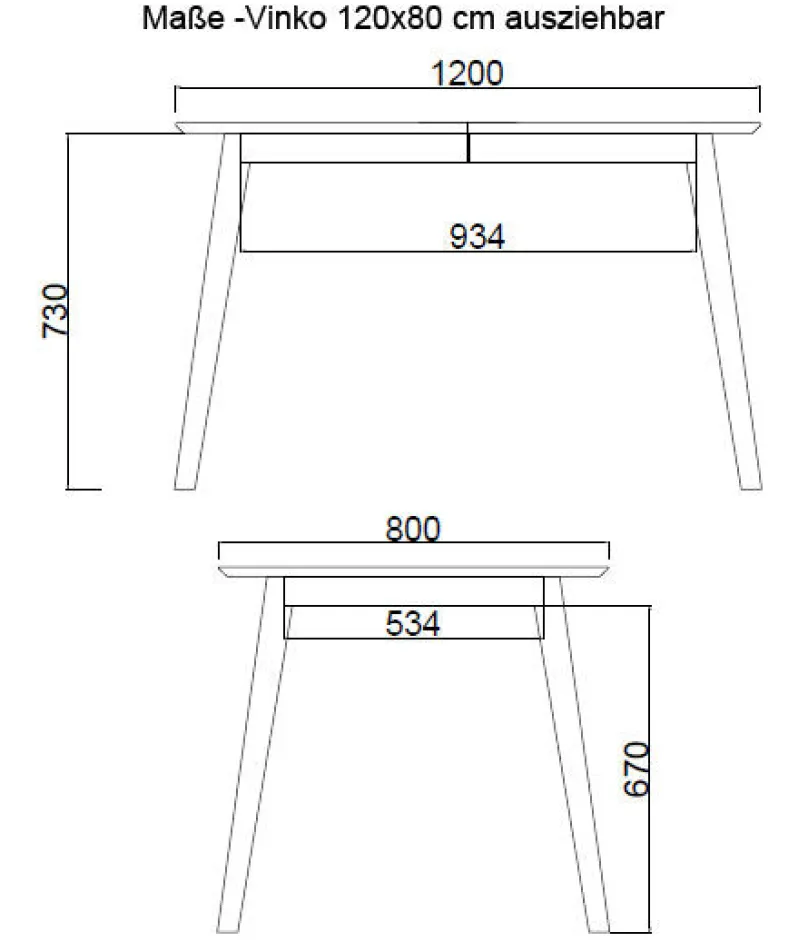 Vinko Esstisch buche massiv 120x80 Esstische|Esstische