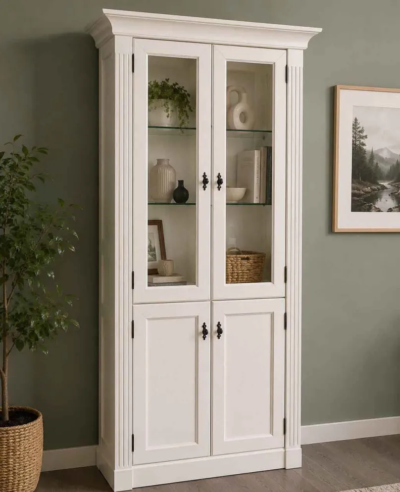 Discount Vitrinenschrank vintage weiss Vitrinen|Vitrinenschränke